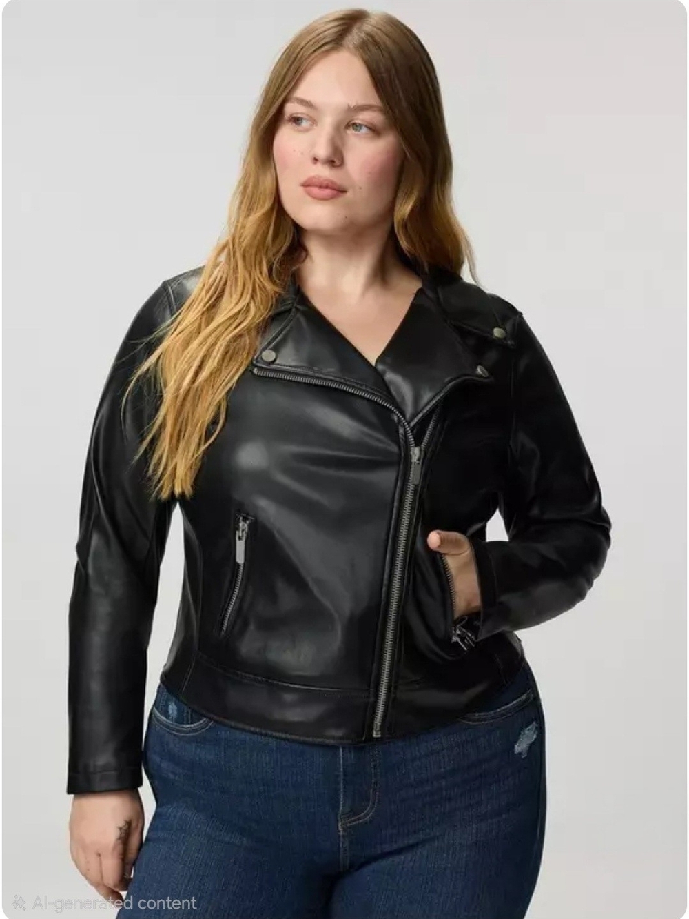 Torrid Satin Lined Black Faux Leather Asymmetric Zipper Moto Jacket Size 2X NWT